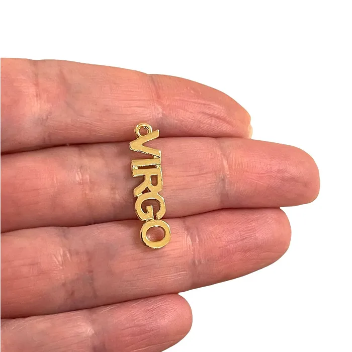 24Kt Gold Plated Letter Zodiac Charm Brass Zodiac Horoscope Sign Peppy Beads Earrings 24Kt Gold Plated Letter Zodiac Charm Brass Zodiac Horoscope Sign Peppy Beads Earrings