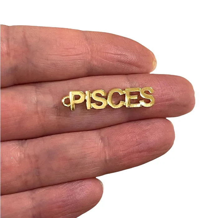 24Kt Gold Plated Letter Zodiac Charm Brass Zodiac Horoscope Sign Peppy Beads Earrings 24Kt Gold Plated Letter Zodiac Charm Brass Zodiac Horoscope Sign Peppy Beads Earrings