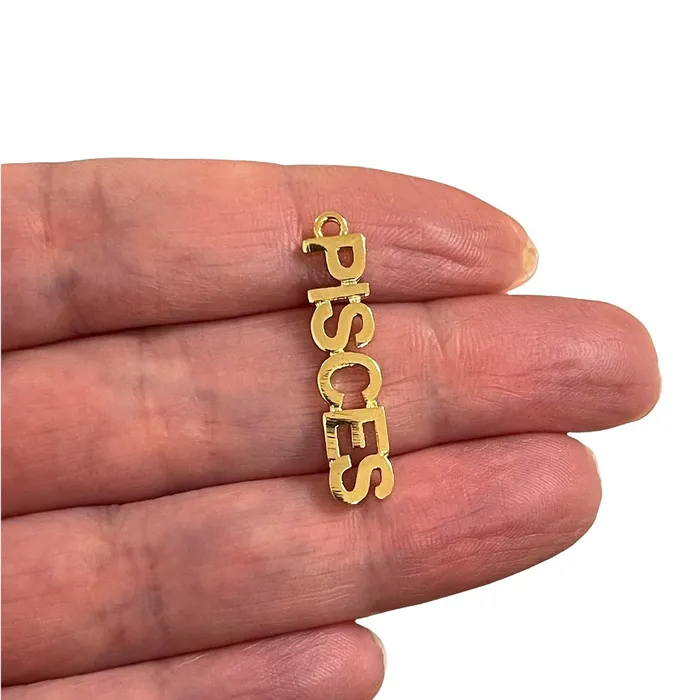 24Kt Gold Plated Letter Zodiac Charm Brass Zodiac Horoscope Sign Peppy Beads Earrings 24Kt Gold Plated Letter Zodiac Charm Brass Zodiac Horoscope Sign Peppy Beads Earrings