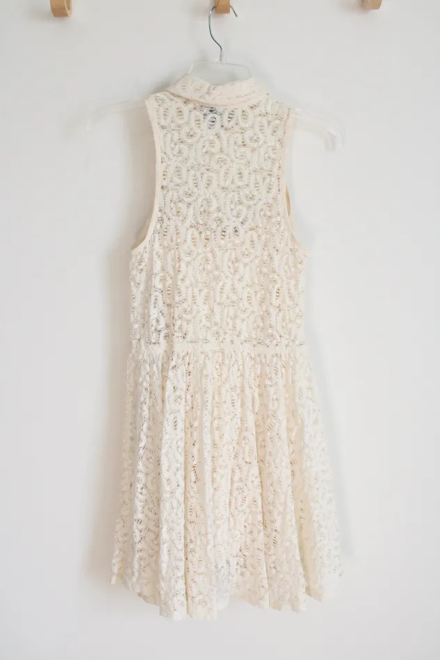 American Rag Earrings American Rag Cream Lace Collared Dress M