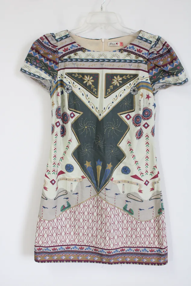 Antix Patterned Cotton Blend Dress Petite Antix Earrings