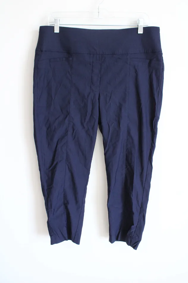APT9 Rings Apt 9 Blue Brynn Stretchy Capri Pants 16