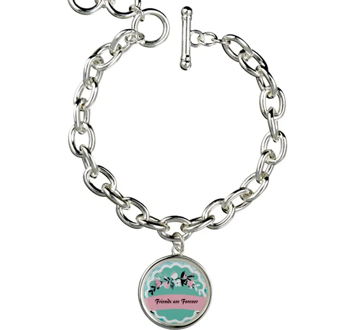 Bracelets ZAZZLE Charm Bracelet Friends are Forever Charm