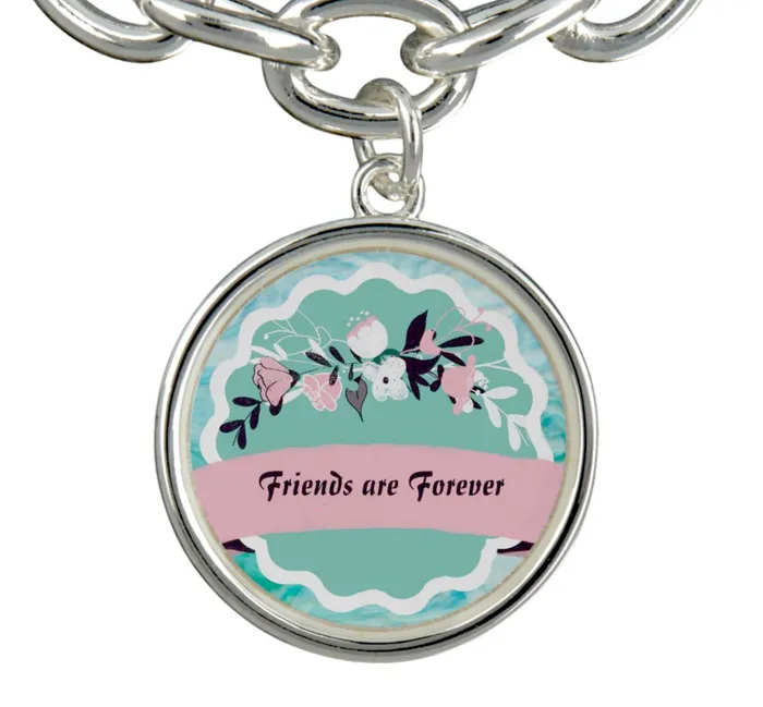 Bracelets ZAZZLE Charm Bracelet Friends are Forever Charm