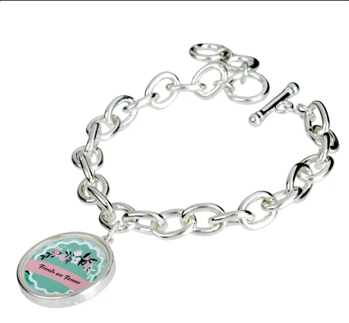 Bracelets ZAZZLE Charm Bracelet Friends are Forever Charm