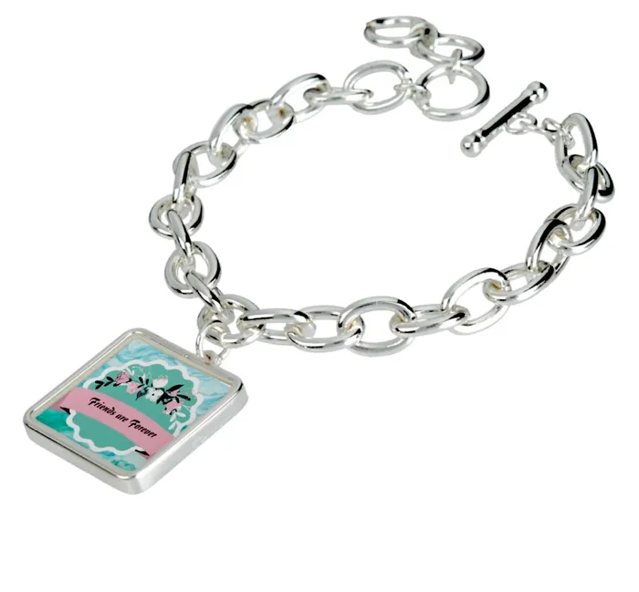 Bracelets ZAZZLE Charm Bracelet Friends are Forever Charm