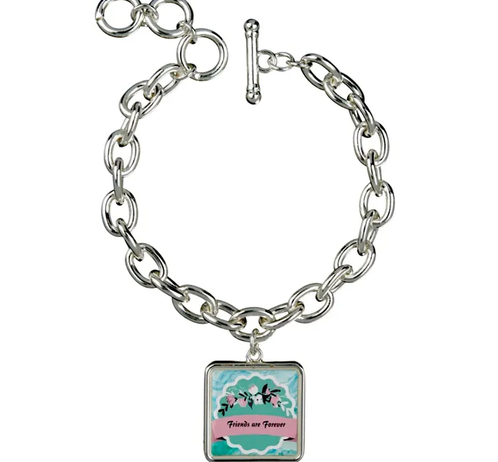 Bracelets ZAZZLE Charm Bracelet Friends are Forever Charm