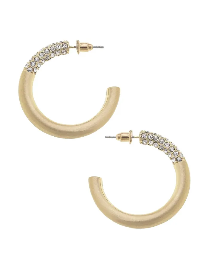 Canvas Style Adara Pave Hoop Earrings Earrings