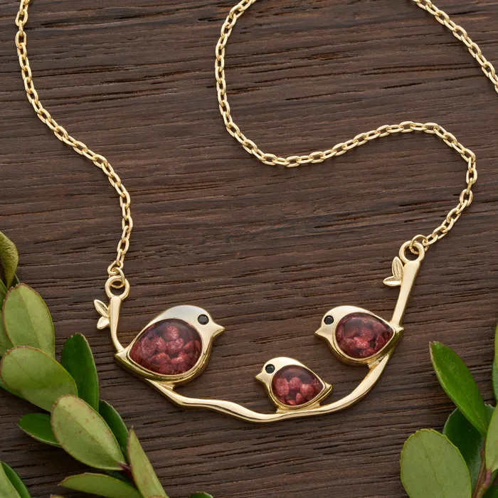 Chadds Ford Jewelry Necklaces Gold Triple Cinnabar Birdie Branch Necklace