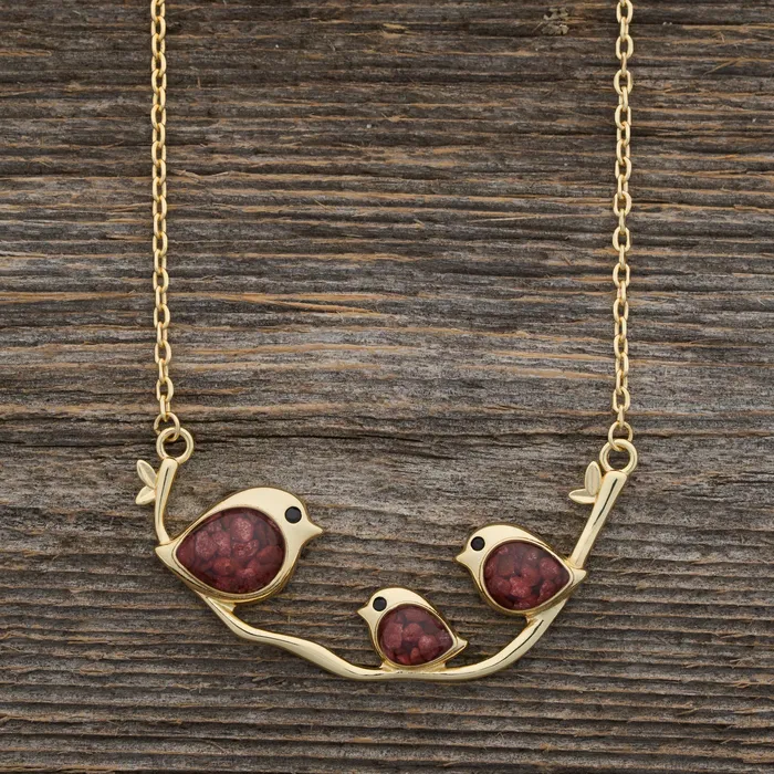 Chadds Ford Jewelry Necklaces Gold Triple Cinnabar Birdie Branch Necklace