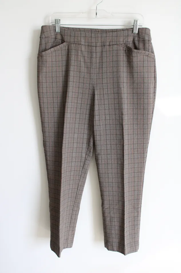 Christopher Banks Earrings Christopher Banks Brown Plaid Pants 14