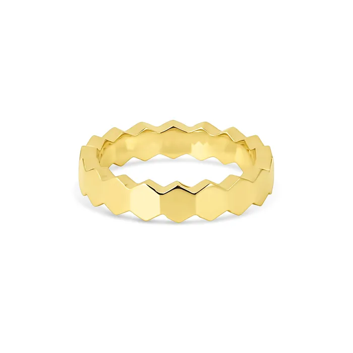 Consider the Wldflwrs Rings Plain Hexagon Eternity Ring