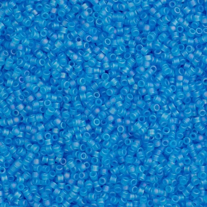 DB1284 Matted Transparent Ocean Blue Miyuki Delica 110 Peppy Beads Necklaces
