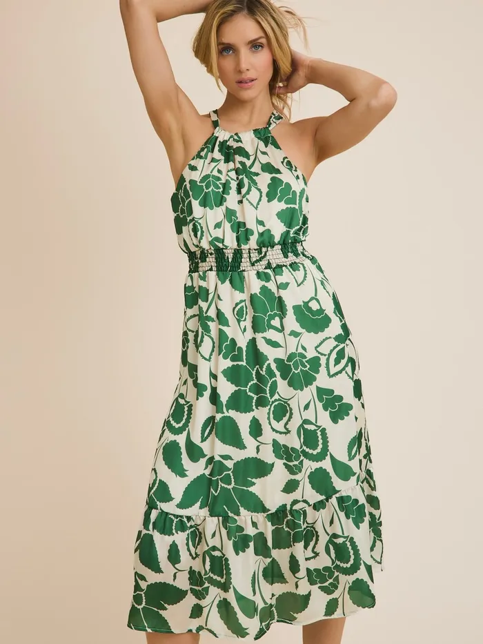Donna Halter Dress Gilli Le Lis Earrings