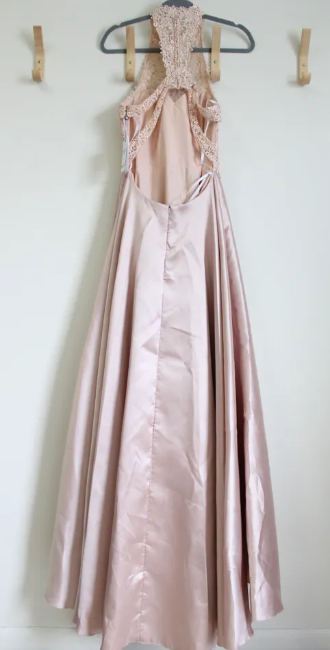 Earrings Alyce NEW Alyce Rose Taupe Pink Lace Top Formal Long Dress 8