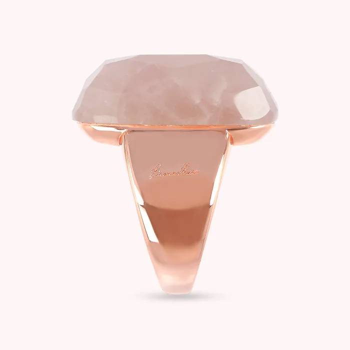 Earrings Bronzallure Anello Chevalier con Pietra Naturale Rettangolare Sfaccettata