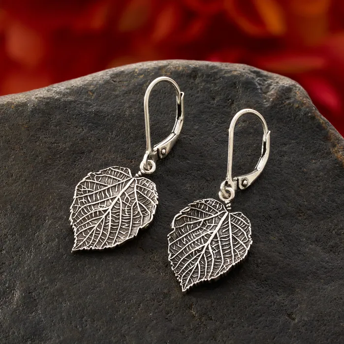 Earrings Chadds Ford Jewelry Leverback Vintage Paper Birch Leaf Earrings