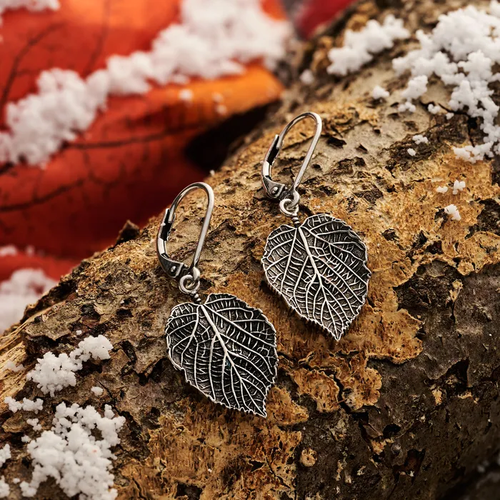 Earrings Chadds Ford Jewelry Leverback Vintage Paper Birch Leaf Earrings