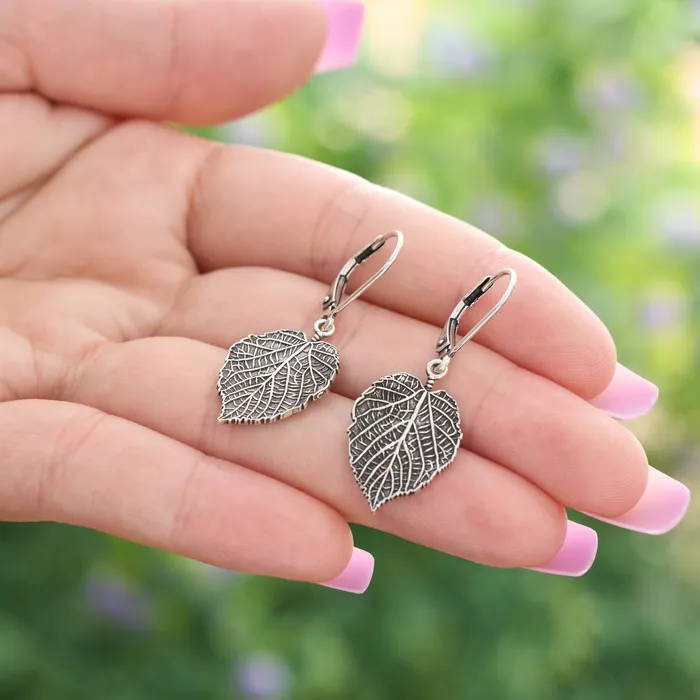 Earrings Chadds Ford Jewelry Leverback Vintage Paper Birch Leaf Earrings