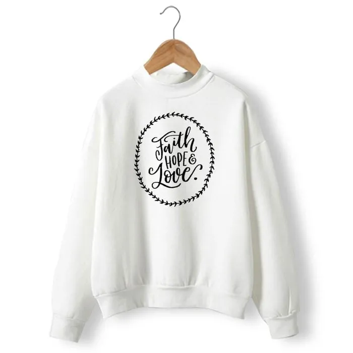 Earrings Christian Sweatshirt br Faith Hope Love Lords Guidance