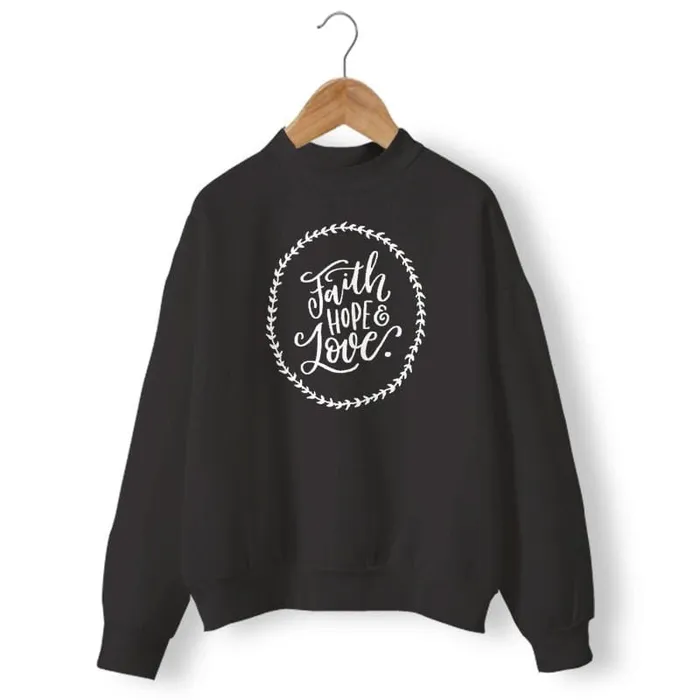 Earrings Christian Sweatshirt br Faith Hope Love Lords Guidance