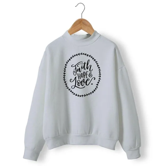 Earrings Christian Sweatshirt br Faith Hope Love Lords Guidance