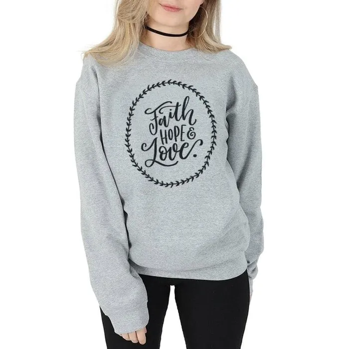 Earrings Christian Sweatshirt br Faith Hope Love Lords Guidance