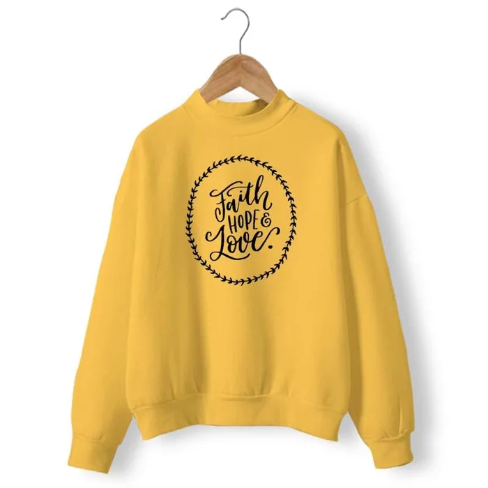 Earrings Christian Sweatshirt br Faith Hope Love Lords Guidance