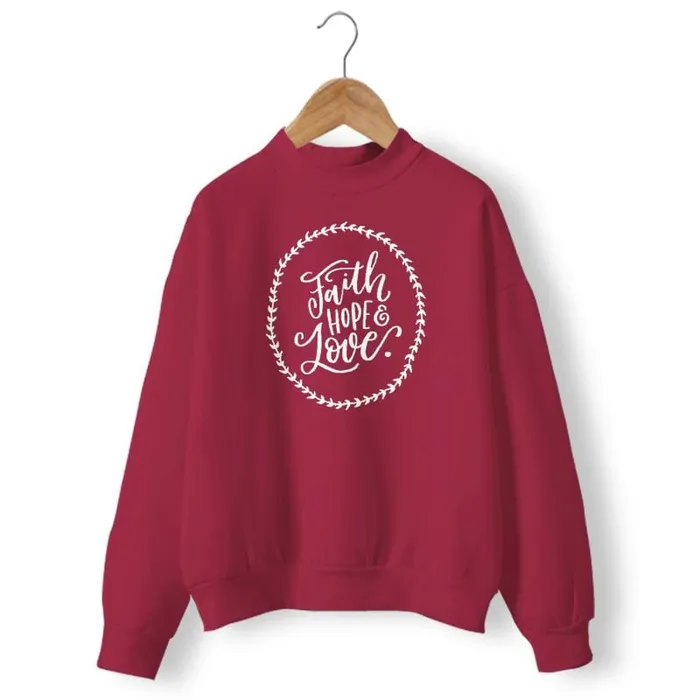 Earrings Christian Sweatshirt br Faith Hope Love Lords Guidance