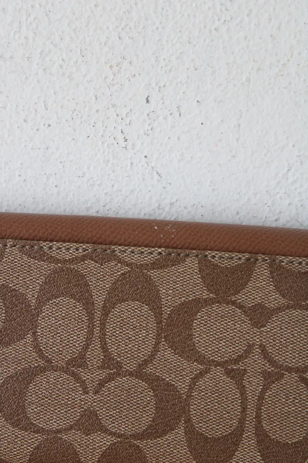 Earrings Coach Coach PVC Slim Envelope Brown Monogram Wallet