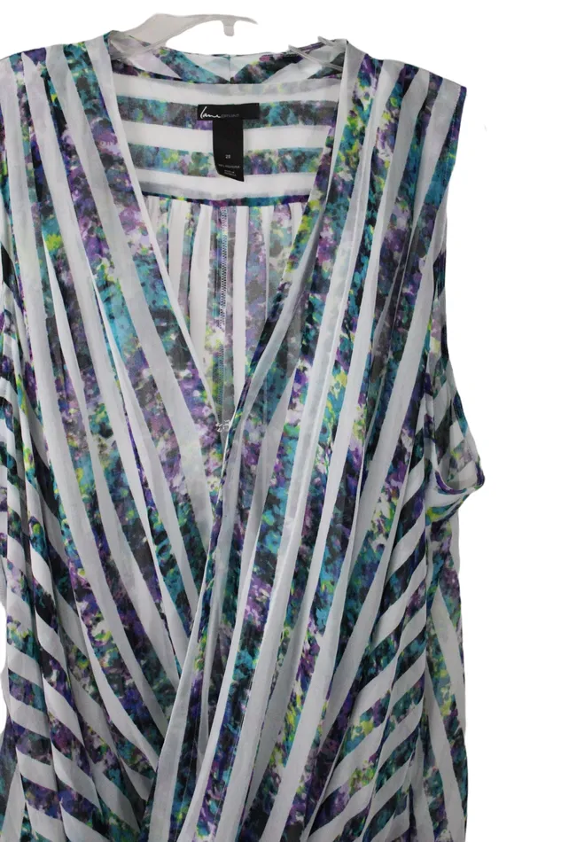 Earrings Lane Bryant Lane Bryant Purple Striped Blouse 28