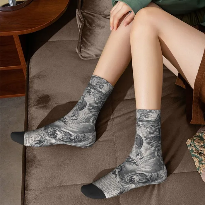Earrings Lords Guidance Grayscale Virgin Mary Socks