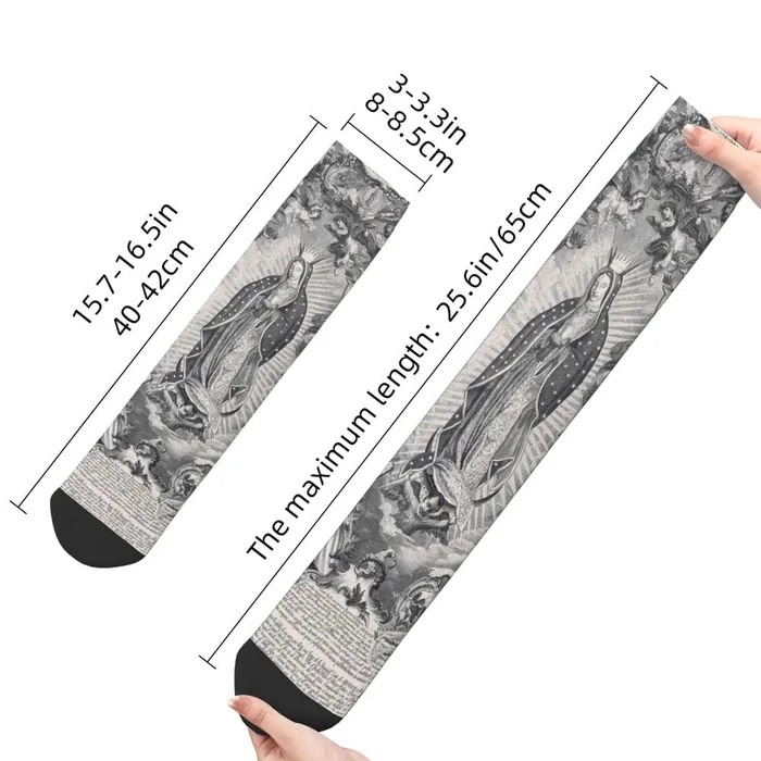 Earrings Lords Guidance Grayscale Virgin Mary Socks