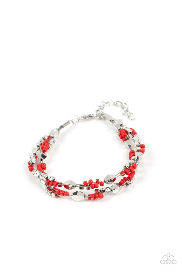 Earrings Paparazzi Accessories Elite Explorer Red