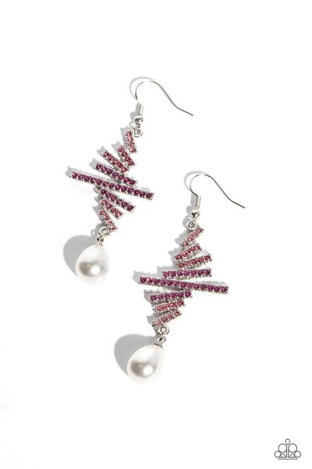 Earrings Paparazzi Accessories Timeless Tapestry Pink