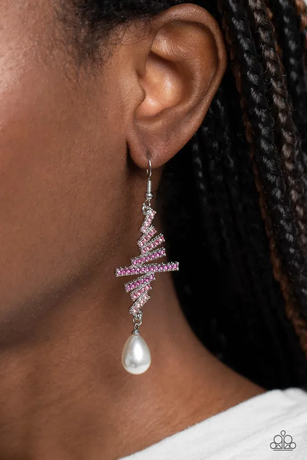 Earrings Paparazzi Accessories Timeless Tapestry Pink