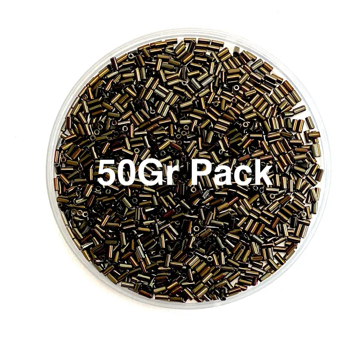 Earrings Peppy Beads Miyuki Bugles size 3mm 0458 Metallic Brown Iris 10 grams Crystal bugles 3mm