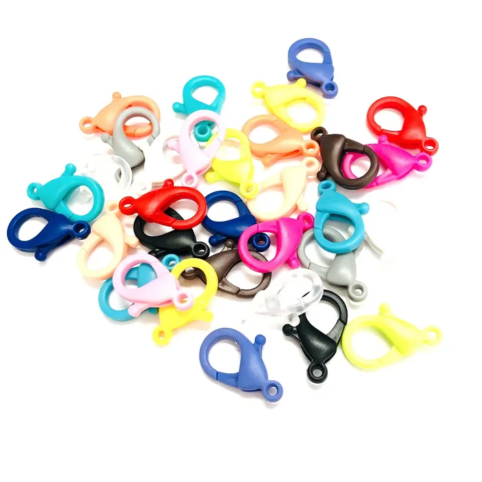 Earrings Peppy Beads Neon Green Lobster Clasps Acrylic Clasp Eye Glass Holder Clasp Phone Chain Clasp 5 pcs in a pack