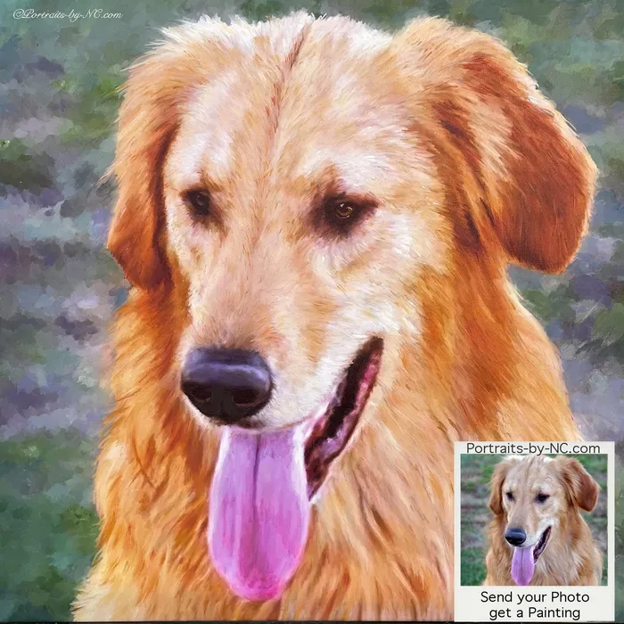 Earrings Portraits by NC Golden Retriever Oil Portrait
