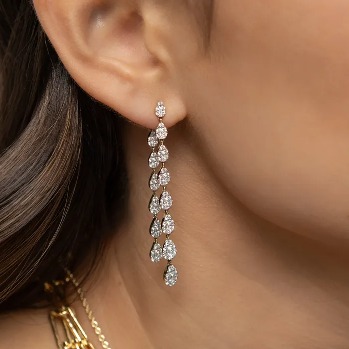 Earrings RACHEL LYNN CHICAGO 18 Karat Yellow Gold and Diamond Convertible Drop Earrings