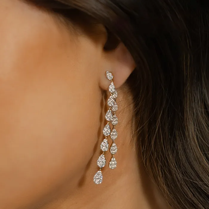Earrings RACHEL LYNN CHICAGO 18 Karat Yellow Gold and Diamond Convertible Drop Earrings