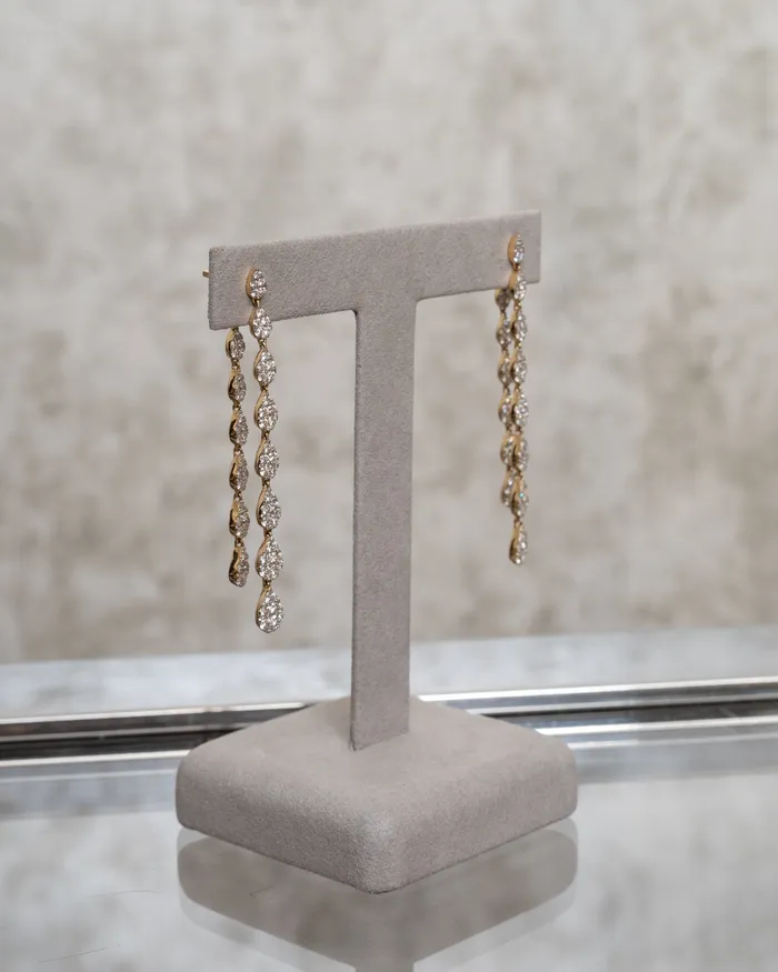 Earrings RACHEL LYNN CHICAGO 18 Karat Yellow Gold and Diamond Convertible Drop Earrings