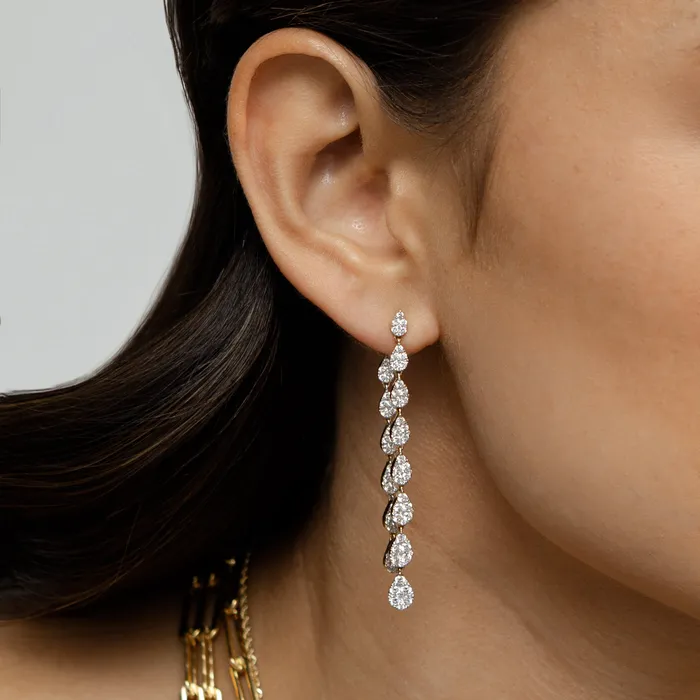 Earrings RACHEL LYNN CHICAGO 18 Karat Yellow Gold and Diamond Convertible Drop Earrings