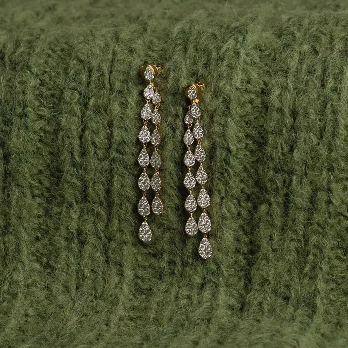 Earrings RACHEL LYNN CHICAGO 18 Karat Yellow Gold and Diamond Convertible Drop Earrings