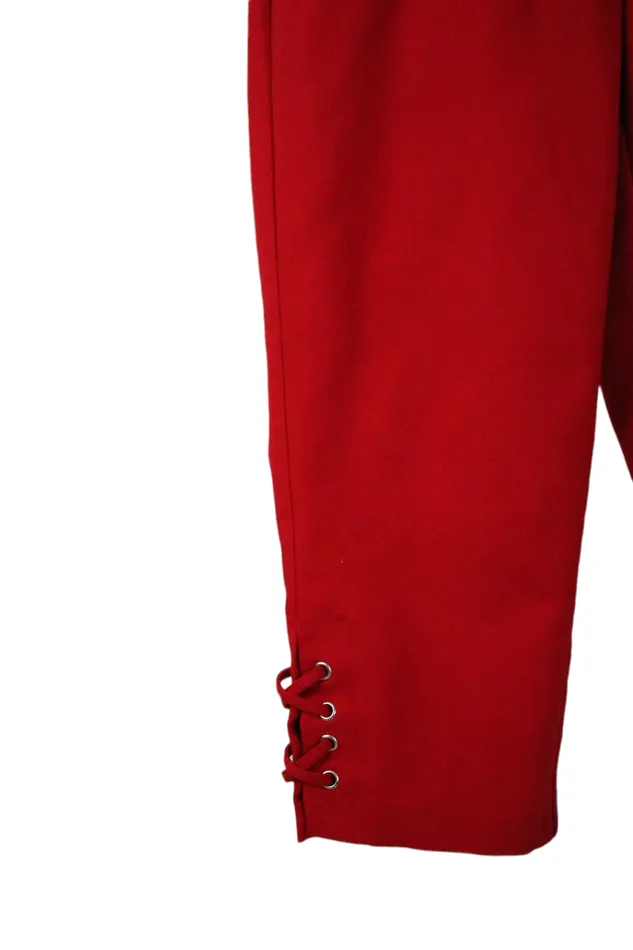 Earrings Rafaella Rafaella Curvy Red Capri Pants 8