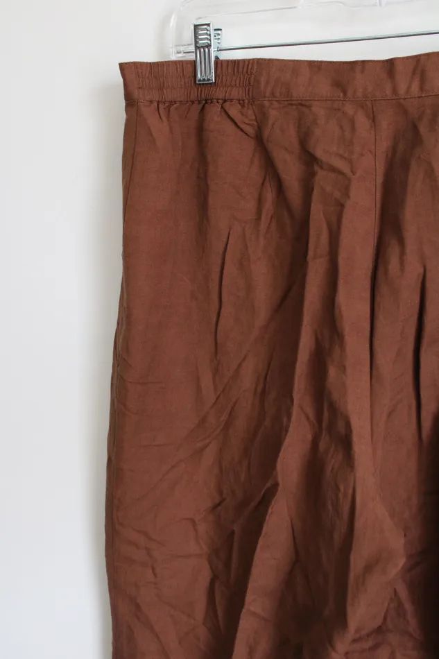 Earrings Ruby Rd Brown Linen Ankle Pant 12 Ruby Rd