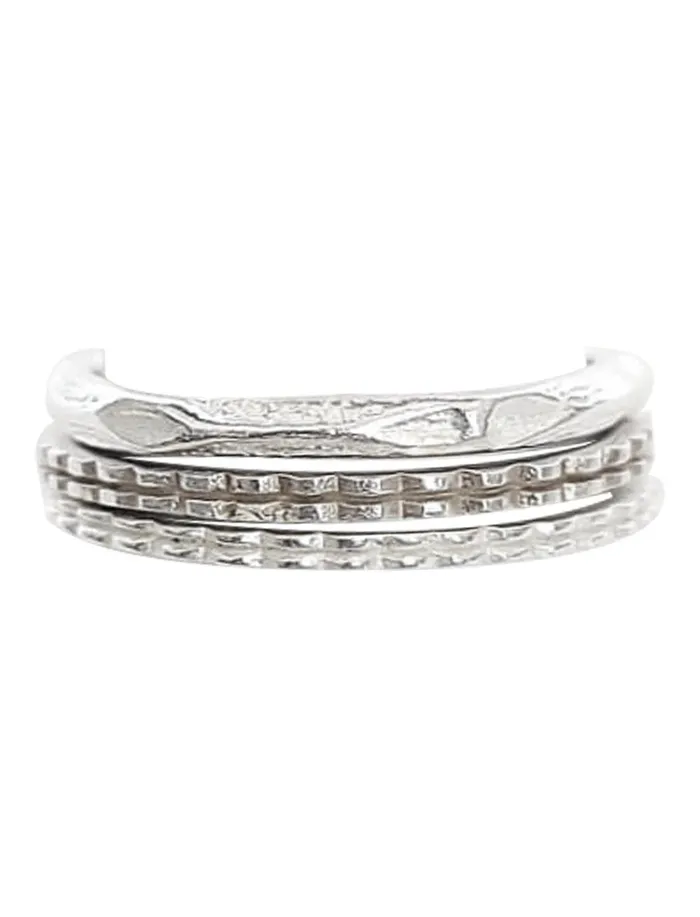 Erika Pea Rings STACK RING TREE PYRAMID SILVER SET