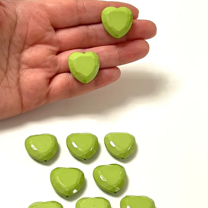 Green Acrylic Heart Charms Acrylic Heart Beads 10 Pcs in a pack Peppy Beads Necklaces Green Acrylic Heart Charms Acrylic Heart Beads 10 Pcs in a pack Peppy Beads Necklaces