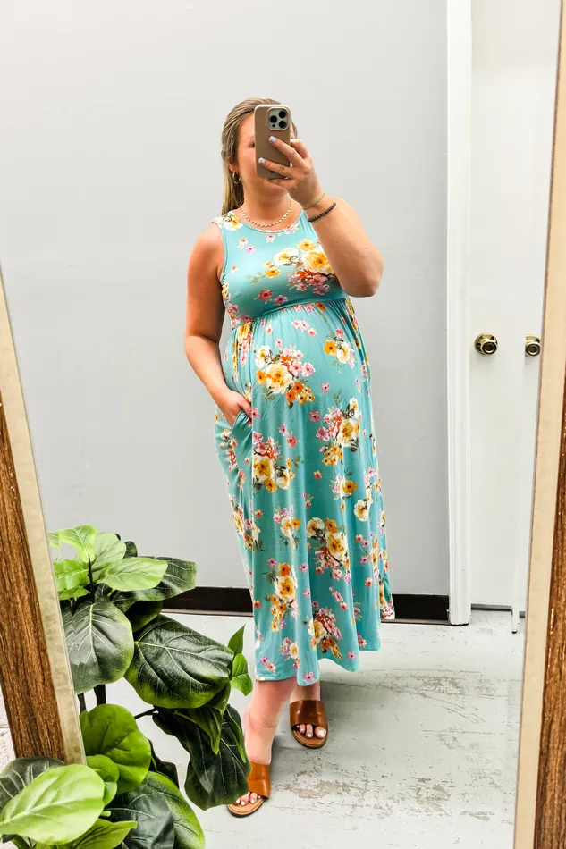 Haptics Necklaces Garden of Hope Maxi Dress Seafoam
