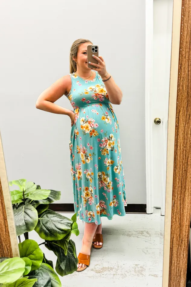 Haptics Necklaces Garden of Hope Maxi Dress Seafoam
